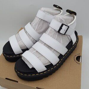 Dr Martens Blaire Quad Women's Strap Sandals White Hydro Leather Size 8 New